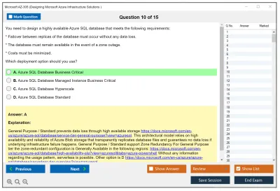 Microsoft AZ-305 Designing Microsoft Azure Infrastructure Solutions Practice test exam simulator test engine exam Prep practice test questions answers Image 10