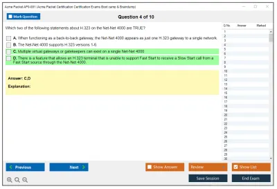 Acme Packet AP0-001 Acme Packet Certification Certification Exams Boot camp & Braindump Practice test exam simulator test engine exam Prep practice test questions answers Image 4