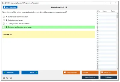Exin EX0-003 Managing Successful Programmes Foundation Practice test exam simulator test engine exam Prep practice test questions answers Image 8