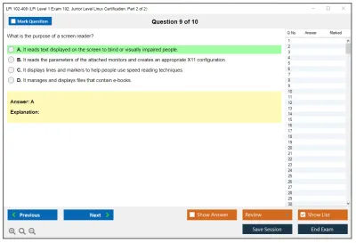 LPI 102-400 LPI Level 1 Exam 102, Junior Level Linux Certification, Part 2 of 2 Practice test exam simulator test engine exam Prep practice test questions answers Image 9