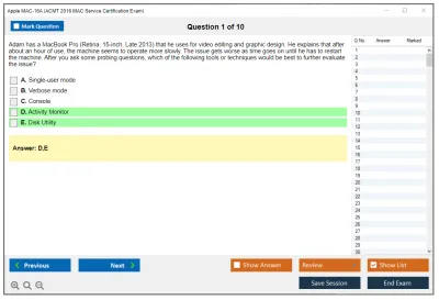 Apple MAC-16A ACMT 2016 Mac Service Certification Exam Practice test exam simulator test engine exam Prep practice test questions answers Image 1