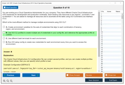 Oracle 1z0-1067 Oracle Cloud Infrastructure 2019 Cloud Operations Associate Practice test exam simulator test engine exam Prep practice test questions answers Image 9