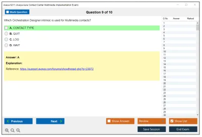 Avaya 6211 Avaya Aura Contact Center Multimedia Implementation Exam Practice test exam simulator test engine exam Prep practice test questions answers Image 9
