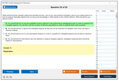 PMI PfMP Portfolio Management Professional (PfMP) Practice test exam simulator test engine exam Prep practice test questions answers Image 20