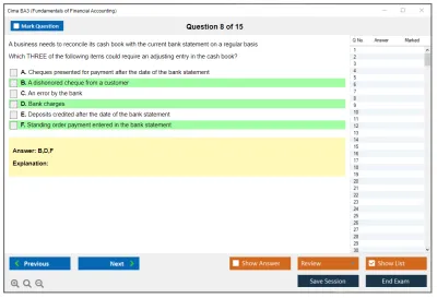 Cima BA3 Fundamentals of Financial Accounting Practice test exam simulator test engine exam Prep practice test questions answers Image 8