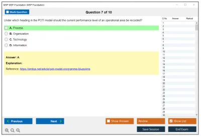 MSP MSP-Foundation MSP Foundation Exam (5thEdition) Practice test exam simulator test engine exam Prep practice test questions answers Image 7