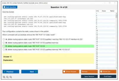 Juniper JN0-102 Juniper Networks Certified Associate Junos (JNCIA-Junos) Practice test exam simulator test engine exam Prep practice test questions answers Image 14