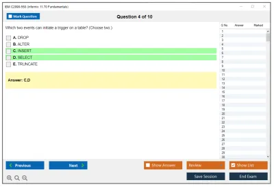 IBM C2090-558 Informix 11.70 Fundamentals Practice test exam simulator test engine exam Prep practice test questions answers Image 4