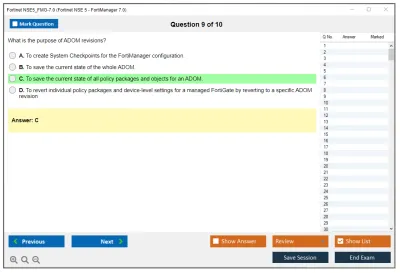 Fortinet NSE5_FMG-7.0 Fortinet NSE 5 - FortiManager 7.0 Practice test exam simulator test engine exam Prep practice test questions answers Image 9