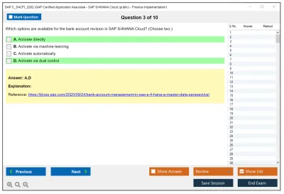 SAP C_S4CFI_2202 SAP Certified Application Associate - SAP S/4HANA Cloud (public) - Finance Implementation Practice test exam simulator test engine exam Prep practice test questions answers Image 3