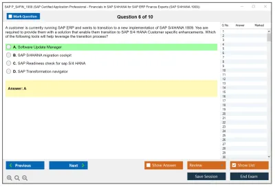 SAP P_S4FIN_1909 SAP Certified Application Professional - Financials in SAP S/4HANA for SAP ERP Finance Experts (SAP S/4HANA 1909) Practice test exam simulator test engine exam Prep practice test questions answers Image 6