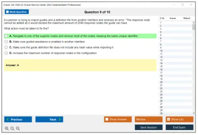 Oracle 1z0-1038-22 Oracle Service Center 2022 Implementation Professional Practice test exam simulator test engine exam Prep practice test questions answers Image 9