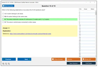 Huawei H31-611 HCNA - SDN(Huawei Certified Network Associate - SDN) Practice test exam simulator test engine exam Prep practice test questions answers Image 10