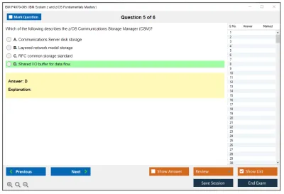 IBM P4070-005 IBM System z and z/OS Fundamentals Mastery Practice test exam simulator test engine exam Prep practice test questions answers Image 5