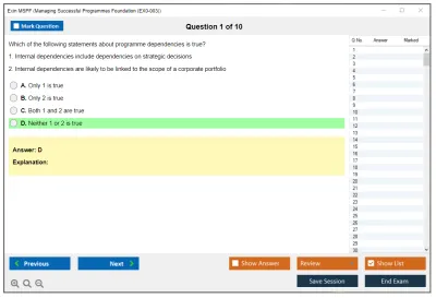 Exin MSPF Managing Successful Programmes Foundation (EX0-003) Practice test exam simulator test engine exam Prep practice test questions answers Image 1