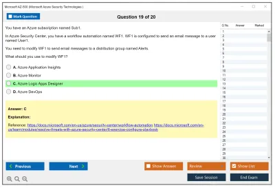 Microsoft AZ-500 Microsoft Azure Security Technologies Practice test exam simulator test engine exam Prep practice test questions answers Image 19