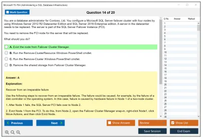 Microsoft 70-764 Administering a SQL Database Infrastructure Practice test exam simulator test engine exam Prep practice test questions answers Image 14