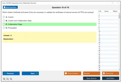Cisco 100-890 Supporting Cisco Collaboration Devices (CLTECH) Practice test exam simulator test engine exam Prep practice test questions answers Image 10