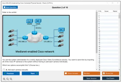 Cisco 648-238 Implementing Cisco Connected Physical Security 1 Practice test exam simulator test engine exam Prep practice test questions answers Image 2
