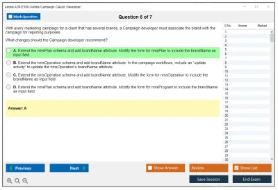 Adobe AD0-E308 Adobe Campaign Classic Developer Practice test exam simulator test engine exam Prep practice test questions answers Image 6