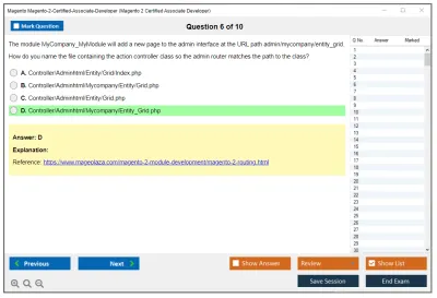 Magento Magento-2-Certified-Associate-Developer Magento 2 Certified Associate Developer Exam Practice test exam simulator test engine exam Prep practice test questions answers Image 6