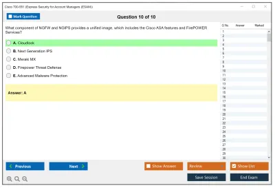 Cisco 700-551 Express Security for Account Managers (ESAM) Practice test exam simulator test engine exam Prep practice test questions answers Image 10