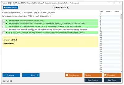 Huawei H12-223 HCNP-R&amp;S-IENPÃ‚Â (Huawei Certified Network Professional-Improving Enterprise Network Performance) Practice test exam simulator test engine exam Prep practice test questions answers Image 4