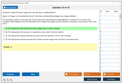 Salesforce PDI Salesforce Certified Platform Developer I Practice test exam simulator test engine exam Prep practice test questions answers Image 10