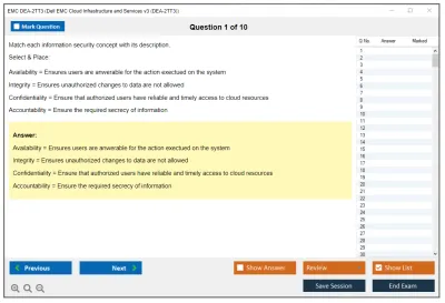 EMC DEA-2TT3 Associate - Cloud Infrastructure and Services v.3 Exam Practice test exam simulator test engine exam Prep practice test questions answers Image 1