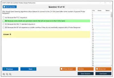 CWNP CWDP-303 Certified Wireless Design Professional Practice test exam simulator test engine exam Prep practice test questions answers Image 10