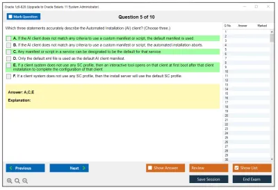 Oracle 1z0-820 Upgrade to Oracle Solaris 11 System Administrator Practice test exam simulator test engine exam Prep practice test questions answers Image 5