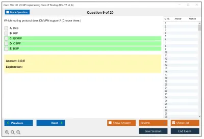 Cisco 300-101 CCNP Implementing Cisco IP Routing (ROUTE v2.0) Practice test exam simulator test engine exam Prep practice test questions answers Image 9