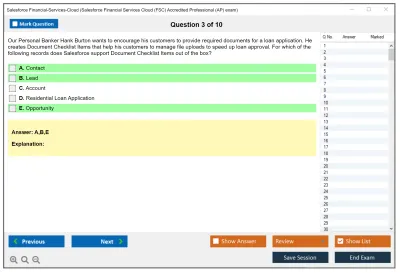 Salesforce Financial-Services-Cloud Salesforce Financial Services Cloud (FSC) Accredited Professional (AP) Practice test exam simulator test engine exam Prep practice test questions answers Image 3
