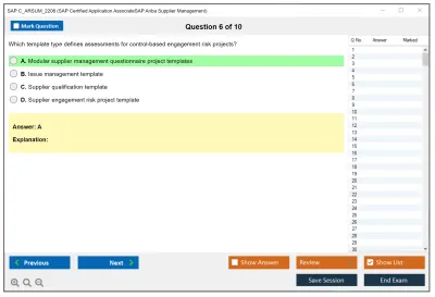 SAP C_ARSUM_2208 SAP Certified Application AssociateSAP Ariba Supplier Management Practice test exam simulator test engine exam Prep practice test questions answers Image 6