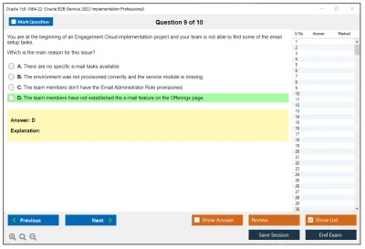 Oracle 1z0-1064-22 Oracle B2B Service 2022 Implementation Professional Practice test exam simulator test engine exam Prep practice test questions answers Image 9
