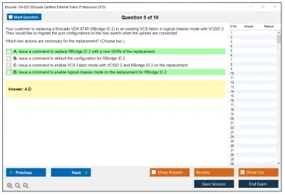 Brocade 150-820 Brocade Certified Ethernet Fabric Professional 2015 Practice test exam simulator test engine exam Prep practice test questions answers Image 5