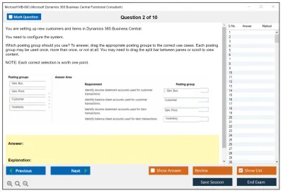 Microsoft MB-800 Microsoft Dynamics 365 Business Central Functional Consultant Practice test exam simulator test engine exam Prep practice test questions answers Image 2
