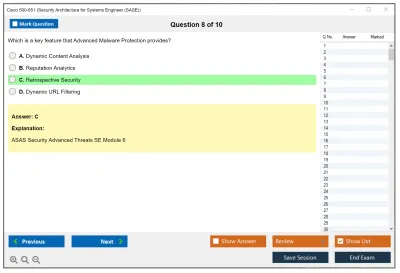 Cisco 500-651 Security Architecture for Systems Engineer (SASE) Practice test exam simulator test engine exam Prep practice test questions answers Image 8