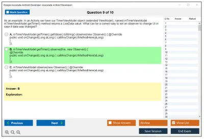 Google Associate-Android-Developer Google Developers Certification - Associate Android Developer (Kotlin and Java Exam) Practice test exam simulator test engine exam Prep practice test questions answers Image 9