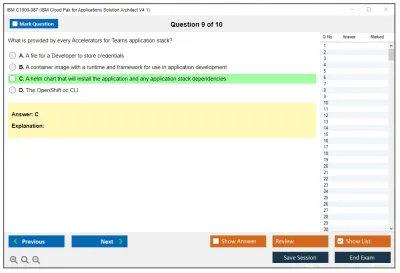 IBM C1000-087 IBM Cloud Pak for Applications Solution Architect V4.1 Practice test exam simulator test engine exam Prep practice test questions answers Image 9