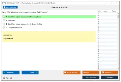 SAP E_BW4HANA211 SAP Certified Application SpecialistSAP BW/4HANA 2021 Delta Practice test exam simulator test engine exam Prep practice test questions answers Image 9