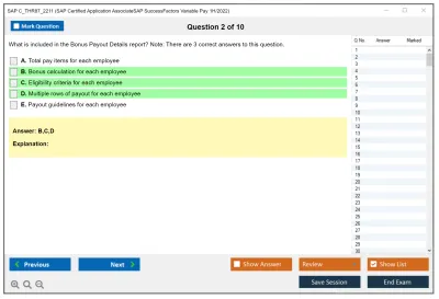SAP C_THR87_2211 SAP Certified Application AssociateSAP SuccessFactors Variable Pay 1H/2022 Practice test exam simulator test engine exam Prep practice test questions answers Image 2