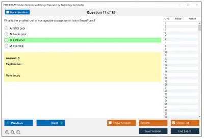 EMC E20-555 Isilon Solutions and Design Specialist Exam for Technology Architects Practice test exam simulator test engine exam Prep practice test questions answers Image 11
