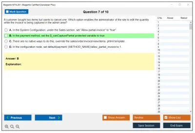 Magento M70-201 Magento Certified Developer Plus Practice test exam simulator test engine exam Prep practice test questions answers Image 7