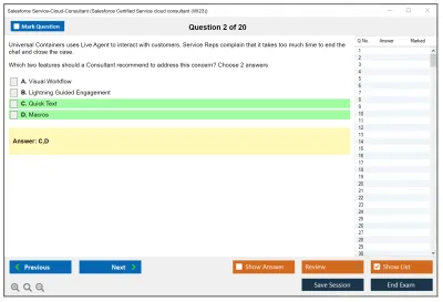 Salesforce Service-Cloud-Consultant Salesforce Certified Service Cloud Consultant Practice test exam simulator test engine exam Prep practice test questions answers Image 2
