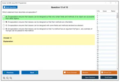 Oracle 1z0-808 Java SE 8 Programmer I Practice test exam simulator test engine exam Prep practice test questions answers Image 13