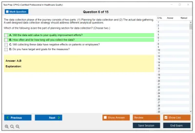 Test Prep CPHQ Certified Professional in Healthcare Quality Examination Practice test exam simulator test engine exam Prep practice test questions answers Image 6