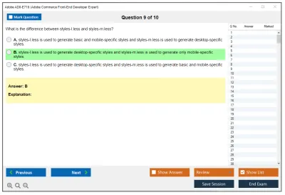 Adobe AD0-E710 Adobe Commerce Front-End Developer Expert Practice test exam simulator test engine exam Prep practice test questions answers Image 9