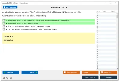 VMware 2V0-620 vSphere 6 Foundations Practice test exam simulator test engine exam Prep practice test questions answers Image 7