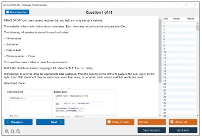 Microsoft 98-364 Database Fundamentals Practice test exam simulator test engine exam Prep practice test questions answers Image 1